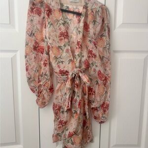 Dress Forum Floral Mini Dress with Tie Waist